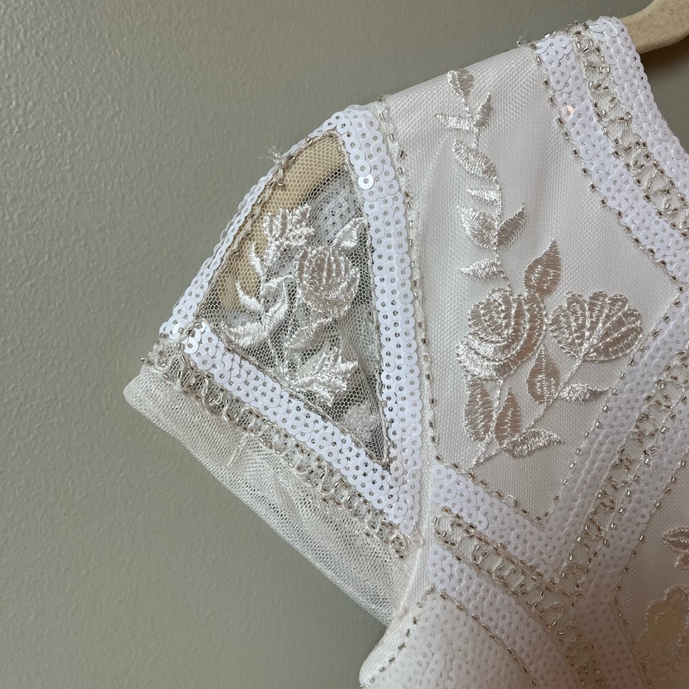 Lulu’s Spread Your Shine White Sequin Embroidered Bodycon Dress - Picture 7 of 10